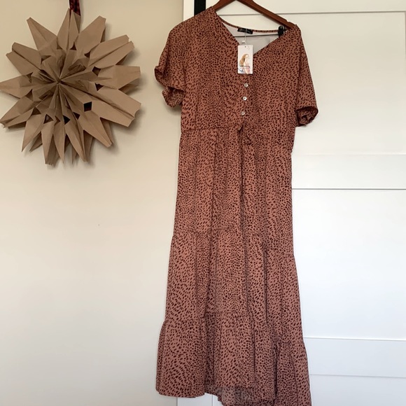 Dresses & Skirts - Prettygarden terra cotta shade dress with waist cinching feature